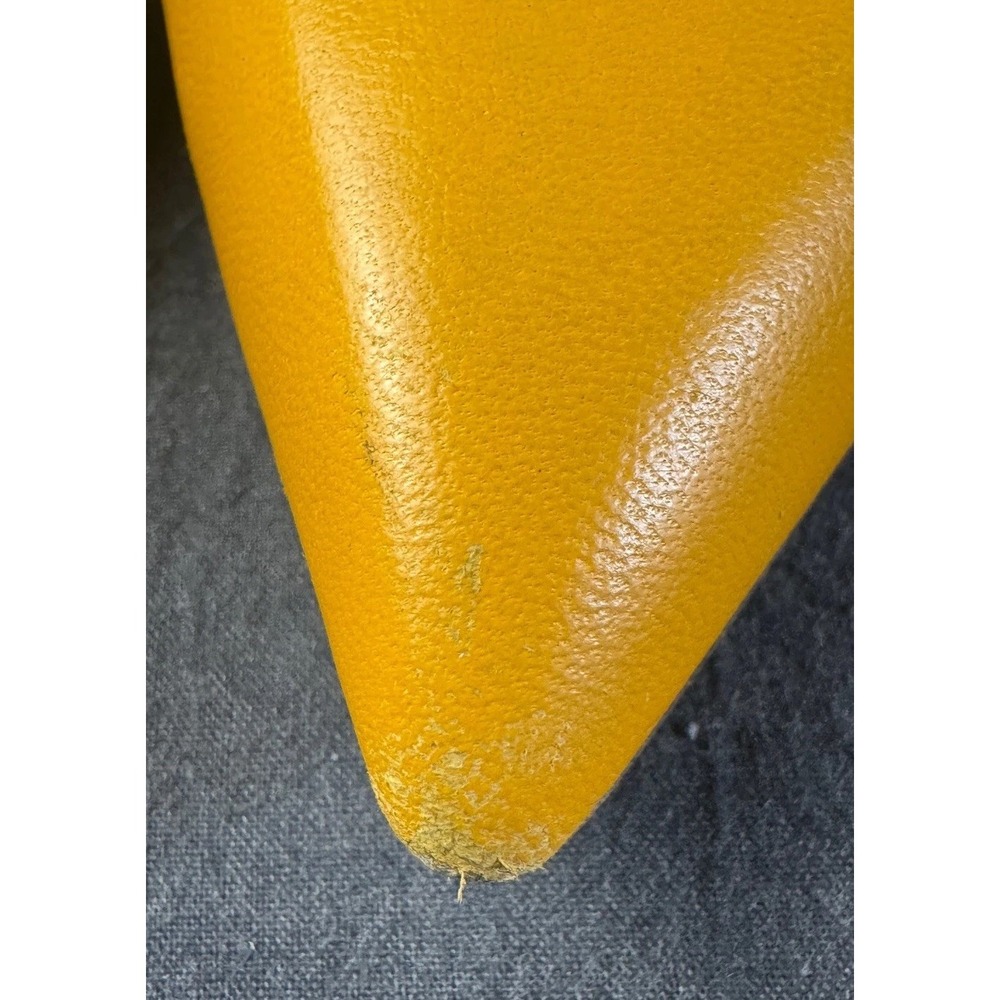 Vionnet Heels Yellow Leather Woven Raffia Pointed Toe Silver Pumps 37 US 6.5 - Picture 4 of 11